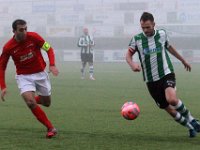 030 2016 SC Genemuiden Excelsior'31  26-11-2016: Voetbal: SC Genemuiden v Excelsior 31: Genemuiden / Amanuel Isa (l) of Excelsior '31 Rijssen, Jacco riemens (r) of Genemuiden : SC Genemuiden, Excelsior '31, Rijssen, Amanuel Isa, Jacco Riemens